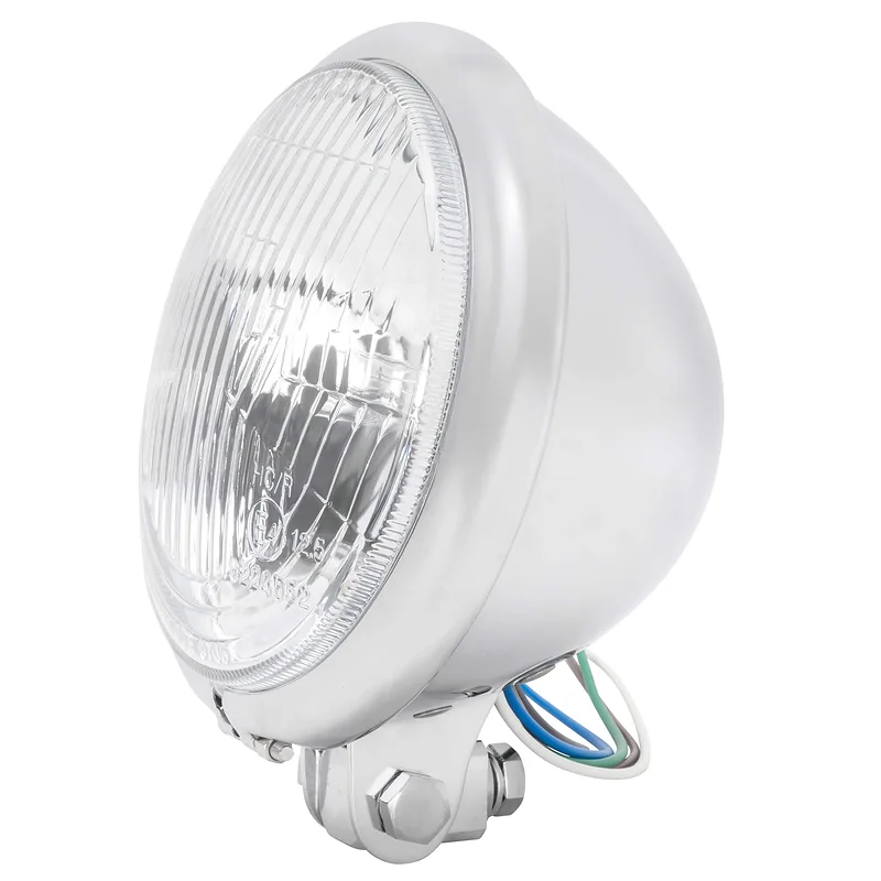 5-3/4 inch diameter Chrome Bottom Mount Halogen Headlight